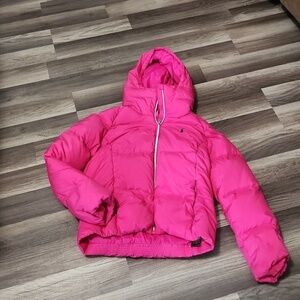 Polo Ralph Lauren  Hooded Puffer Down Jacket Coat -Hot Pink  Size 12/14 Ski/Snow